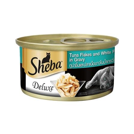 อาหารเปียกแมว SHEBA DELUXE TUNA AND WHITE FISH IN GRAVY 85 ก._0