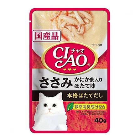 อาหารเปียกแมว CIAO CREAMY SOUP CHICKEN FILLET WITH CRAB STICK SCALLOP 40 ก._0