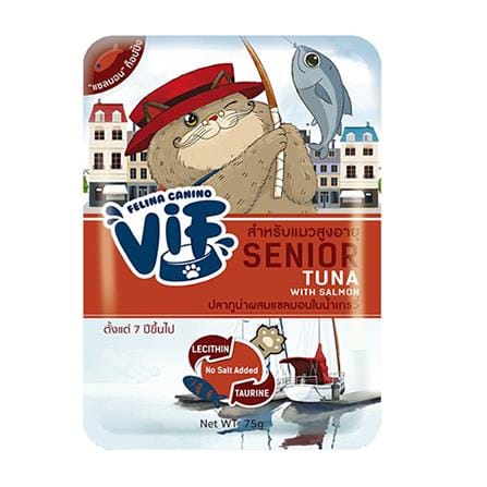 อาหารเปียกแมว VIF SENIOR SC3 TUNA WITH SALMON IN GRAVY 75 ก._0