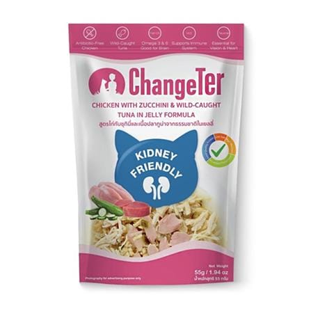 อาหารเปียกแมว CHANGETER CHICKEN ZUCCHINI TUNA JELLY 55 ก._0