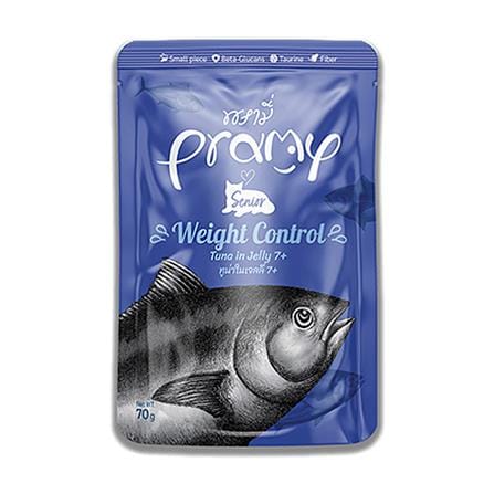 อาหารเปียกแมว PRAMY SENIOR WEIGHT CONTROL TUNA IN JELLY 70 ก.