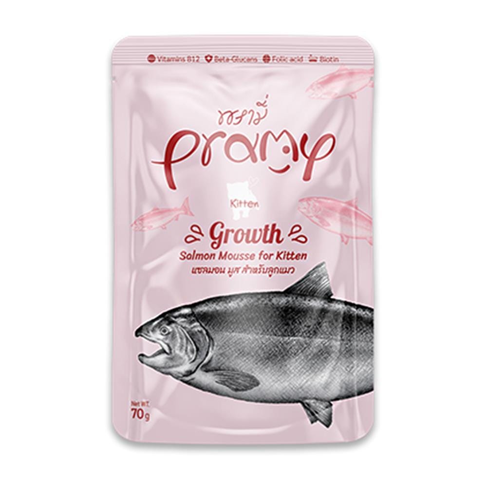 อาหารเปียกแมว PRAMY KITTEN GROWTH SALMON MOUSSE 70 ก.