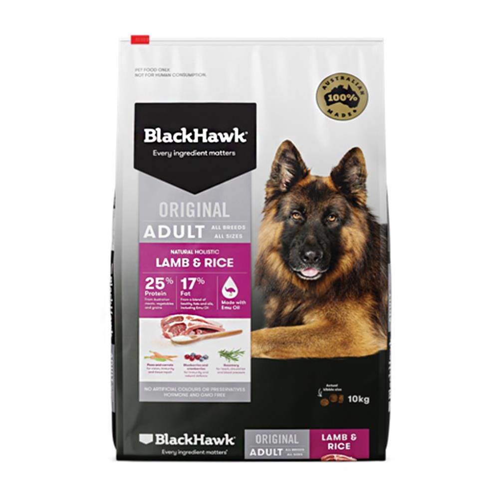 อาหารสุนัข BLACKHAWK ADULT LAMB & RICE 10 กก.