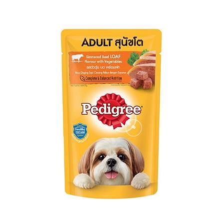 อาหารเปียกสุนัข PEDIGREE ADULT รสเนื้อวัวตุ๋นบดพร้อมผัก 130 ก._0