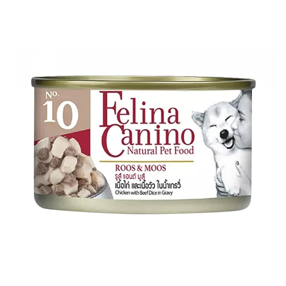 อาหารเปียกสุนัข FELINA CANINO DOG10 ROOS & MOOS 85 ก.