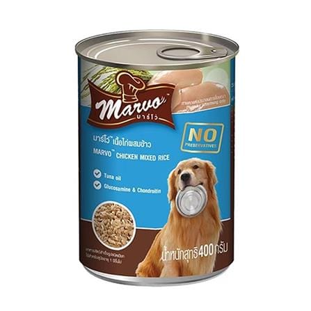 อาหารเปียกสุนัข MARVO CAN CHICKEN MIXED RICE 400 ก.