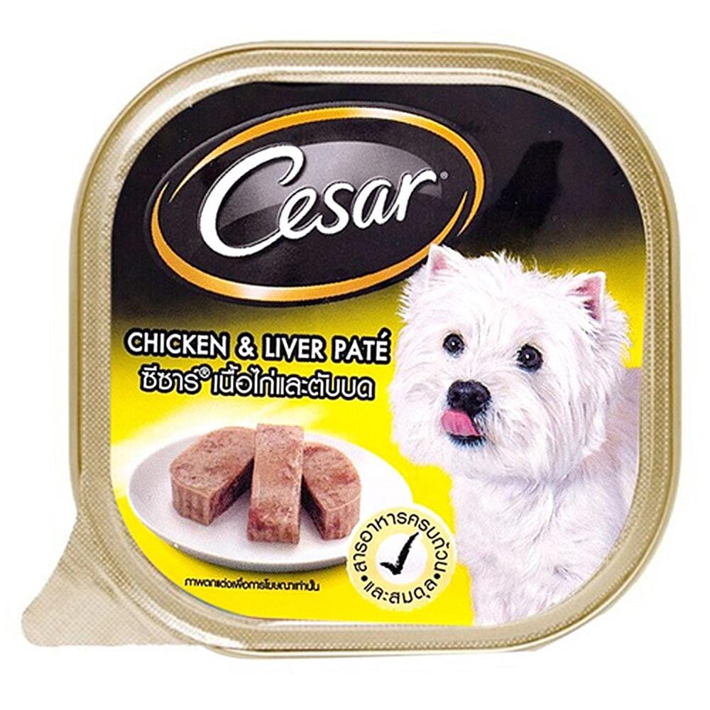 อาหารเปียกสุนัข CESAR CHICKEN & LIVER PAT 100 ก.