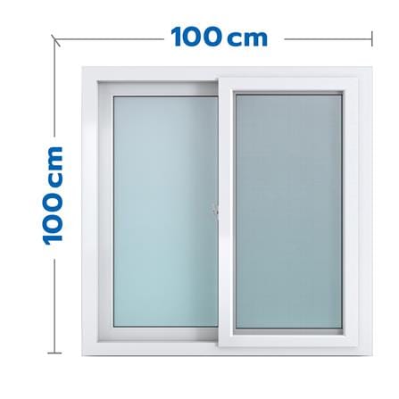 หน้าต่างบานเลื่อน UPVC HOFFEN 100X100 ซม. สีขาว_0