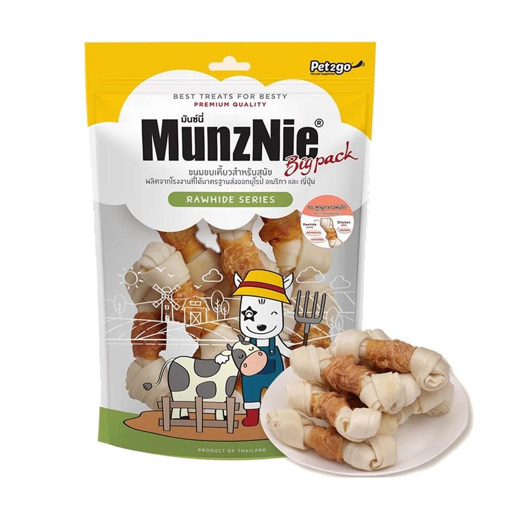 ขนมสุนัข MUNZNIE BONE WRAPPED CHICKEN 4 นิ้ว 9 ชิ้น