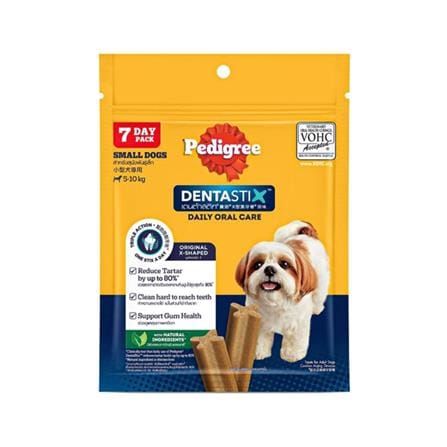 ขนมขัดฟันสุนัข PEDIGREE DENTA STIX พันธุ์เล็ก 7 ชิ้น 105 กรัม