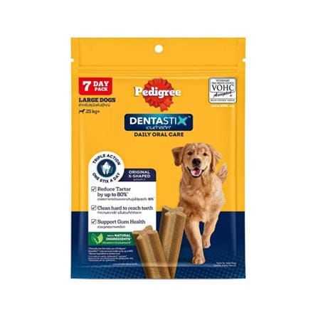 ขนมขัดฟันสุนัข PEDIGREE DENTA STIX พันธุ์ใหญ่ 7 ชิ้น 261 กรัม