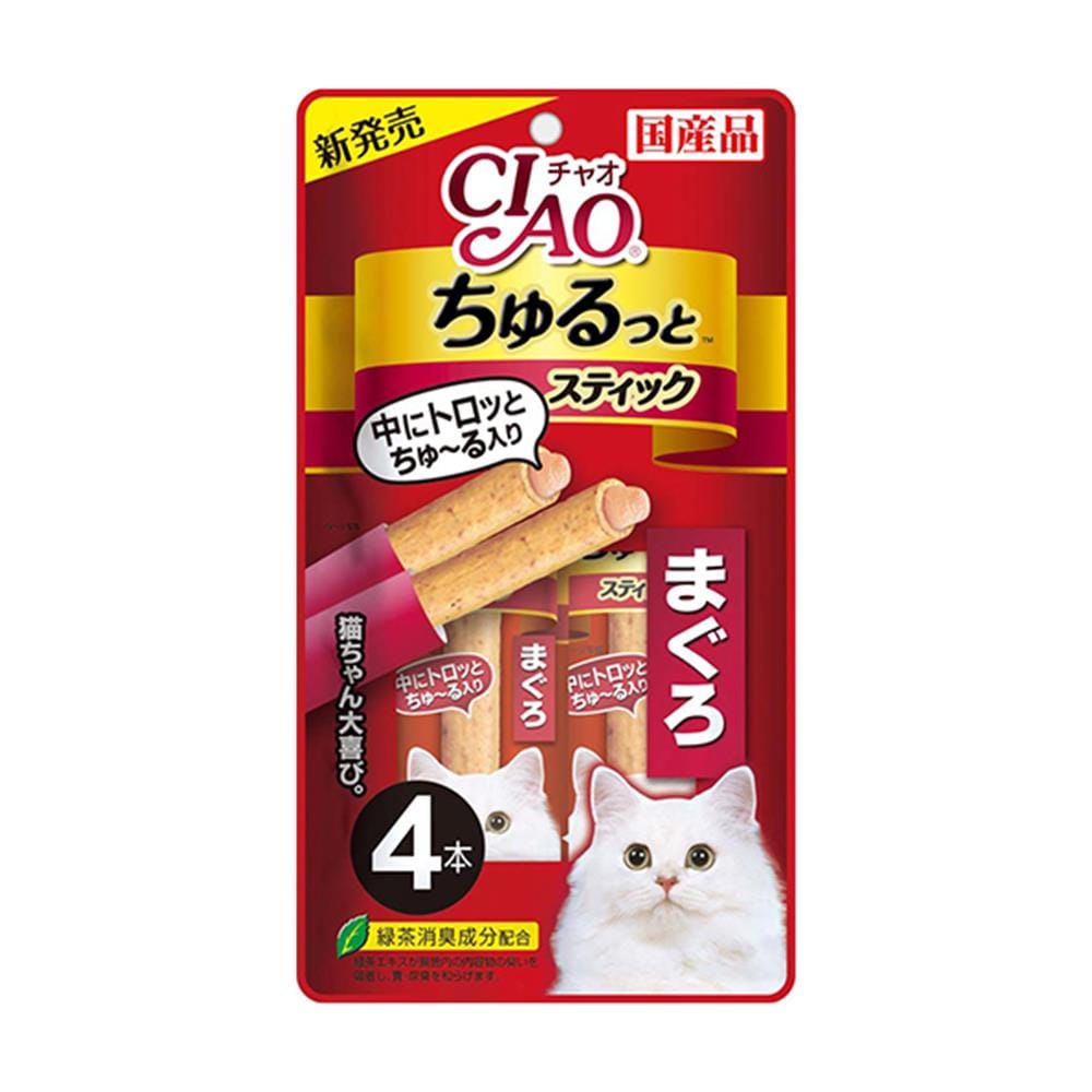 ขนมแมวเลีย CIAO CHURU STICK MAGURO แพ็ก 4 ชิ้น