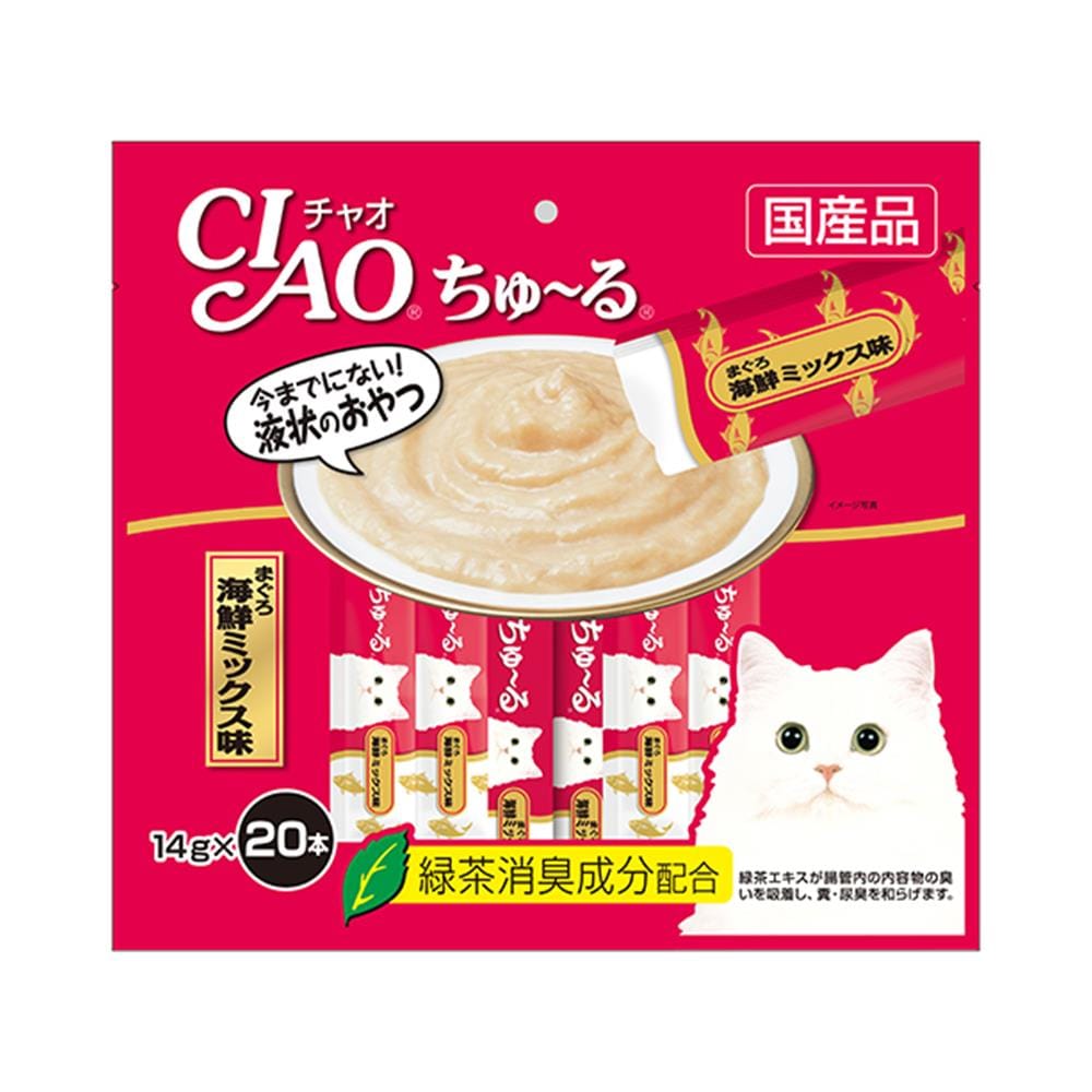 ขนมแมวเลีย CIAO-CHURU WHITE TUNA แพ็ก 20 ชิ้น