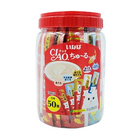 ขนมแมวเลีย CIAO CHURU-MIXED TUNA แพ็ก 50 ชิ้น_0