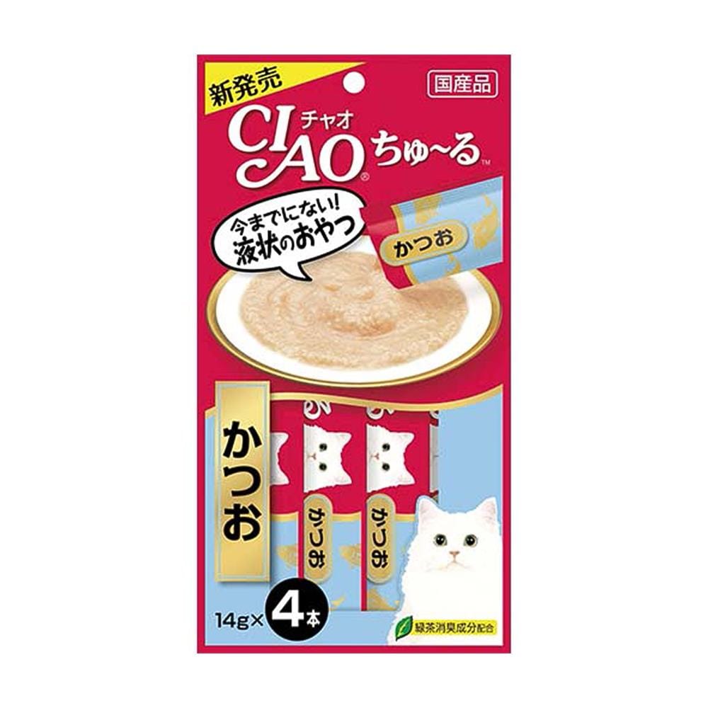 ขนมแมวเลีย CIAO-CHURU TUNA KATSUO แพ็ก 4 ชิ้น