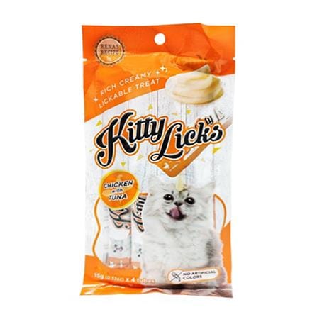 ขนมแมวเลีย KITTY LICKS CHICKEN WITH TUNA แพ็ก 4 ชิ้น_0