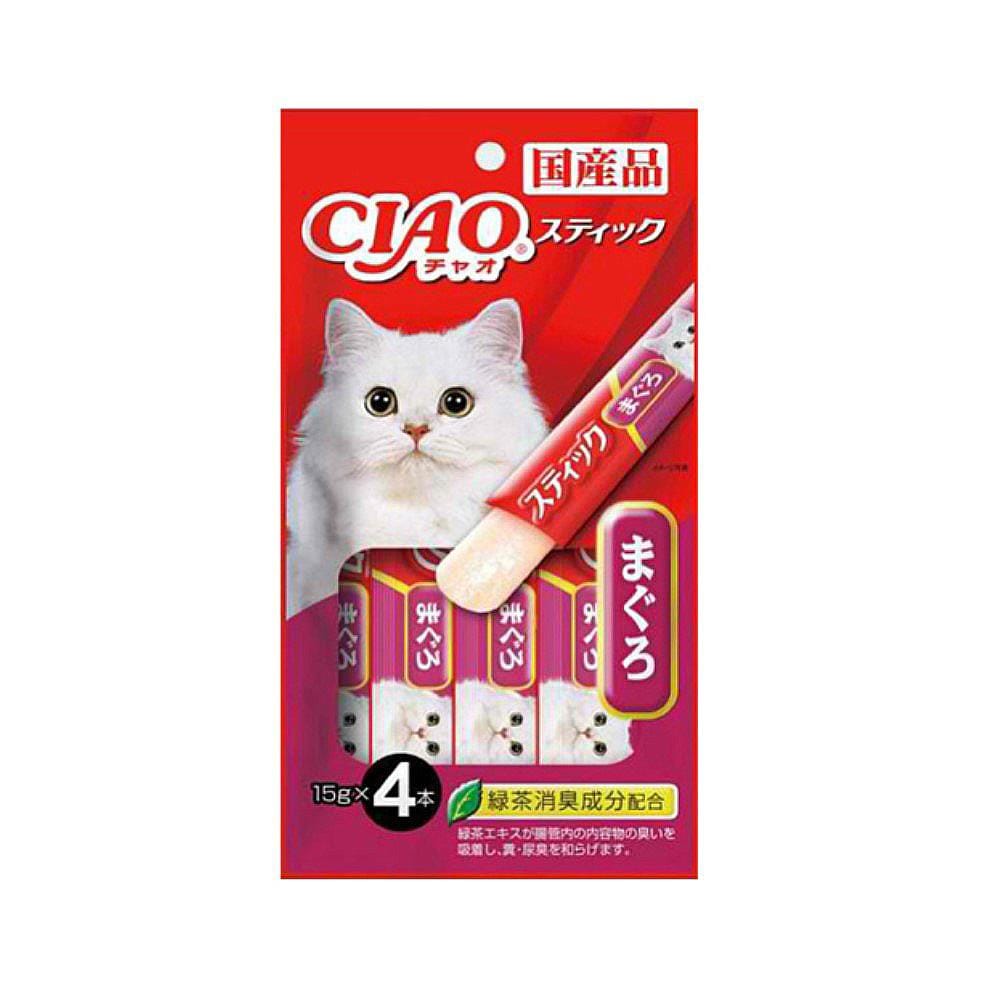 ขนมแมวเลีย CIAO STICK TUNA MAGURO IN JELLY แพ็ก 4 ซอง