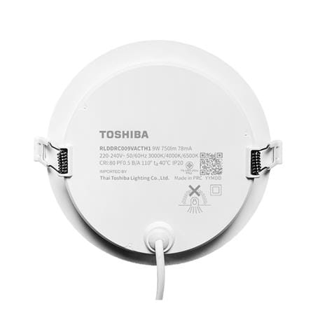 ดาวน์ไลท์ LED TOSHIBA RLDDRC015VACTH1 4 นิ้ว 9 วัตต์ DAYLIGHT/COOL WHITE/WARM WHITE สีขาว_1