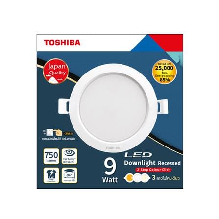 ดาวน์ไลท์ LED TOSHIBA RLDDRC015VACTH1 4 นิ้ว 9 วัตต์ DAYLIGHT/COOL WHITE/WARM WHITE สีขาว_3