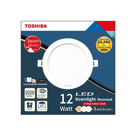 ดาวน์ไลท์ LED TOSHIBA RLDDRC012VACTH1 5 นิ้ว 12 วัตต์ DAYLIGHT/COOL WHITE/WARM WHITE สีขาว_3