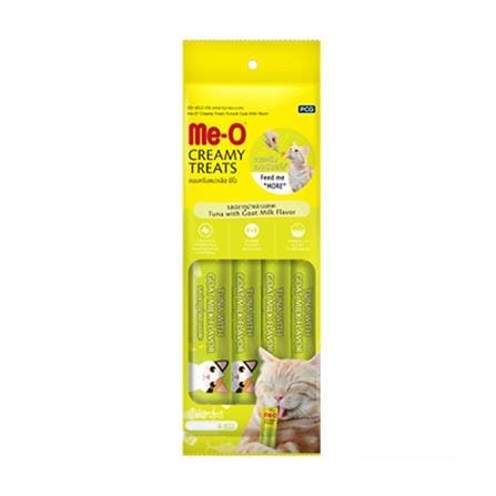 ขนมแมวเลีย ME-O CREAMY TREATS รสปลาทูน่าและนมแพะ แพ็ก 4 ชิ้น_0