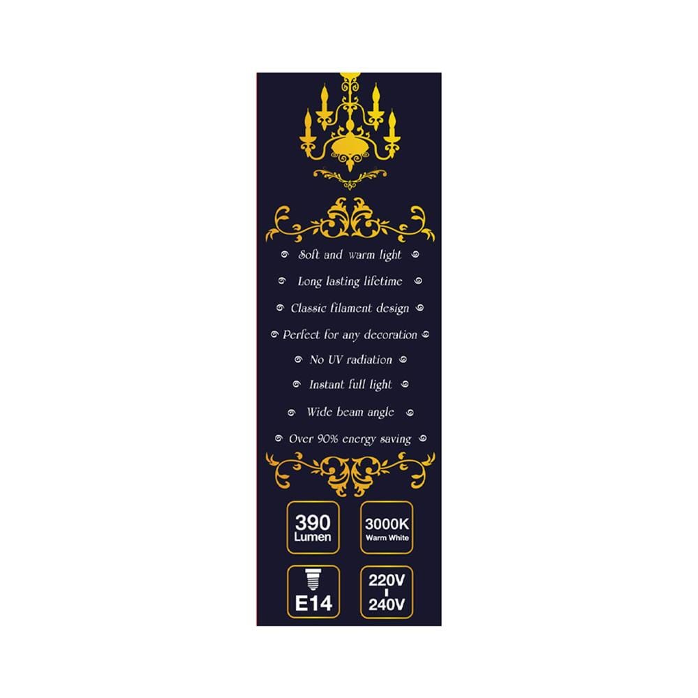 หลอดไฟ LED SHINING CANDLE RETRO 3 วัตต์  WARM WHITE E14
