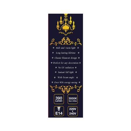 หลอดไฟ LED SHINING CANDLE RETRO 3 วัตต์  WARM WHITE E14_4