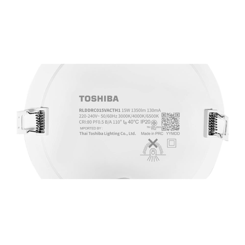 ดาวน์ไลท์ LED TOSHIBA RLDDRC015VACTH1 6 นิ้ว 15 วัตต์ DAYLIGHT/COOL WHITE/WARM WHITE สีขาว