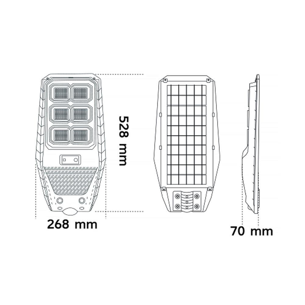 ไฟถนน SOLAR SHINING S-ST10065F-2SL 100 วัตต์ DAYLIGHT สีดำ