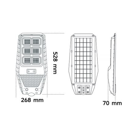 ไฟถนน SOLAR SHINING S-ST10065F-2SL 100 วัตต์ DAYLIGHT สีดำ_7
