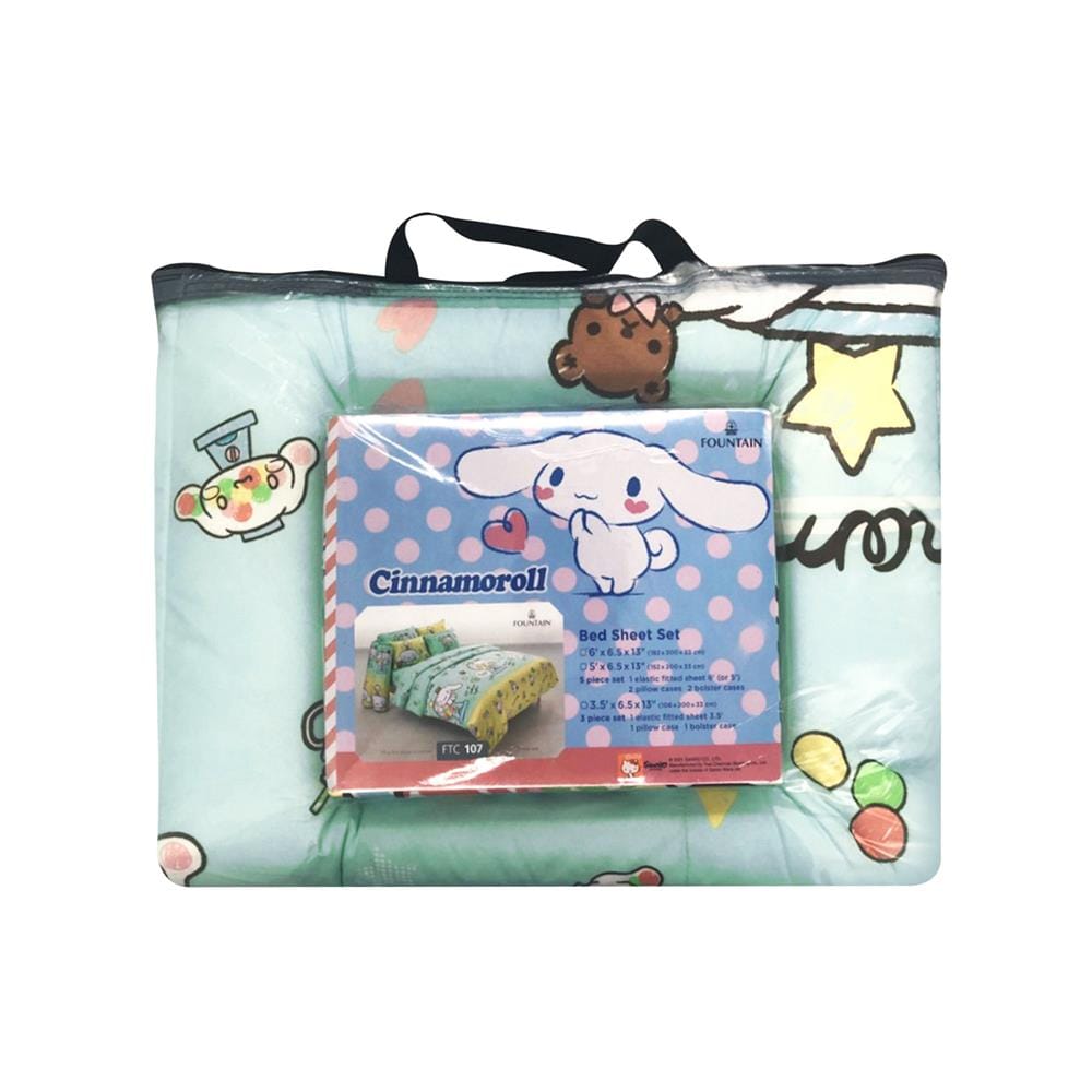 ชุดผ้าปูที่นอน 6 ฟุต 6 ชิ้น FOUNTAIN CINNAMOROLL 70209-FTC107