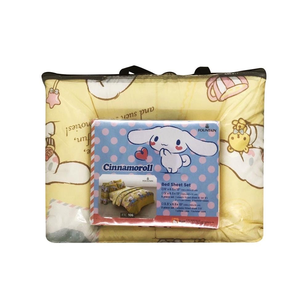 ชุดผ้าปูที่นอน 6 ฟุต 6 ชิ้น FOUNTAIN CINNAMOROLL 70209-FTC106