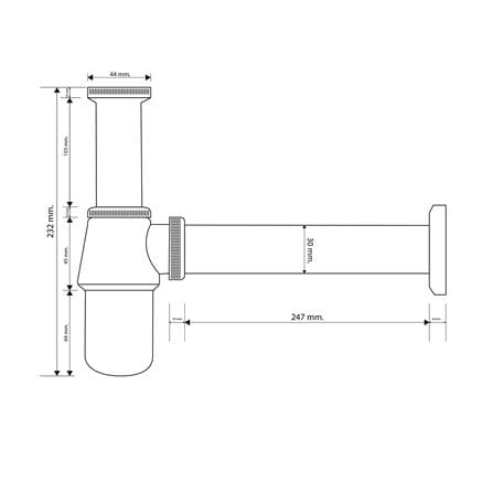 ท่อน้ำทิ้งอ่างล้างหน้ากระปุก WSP PW-09 25 ซม._3