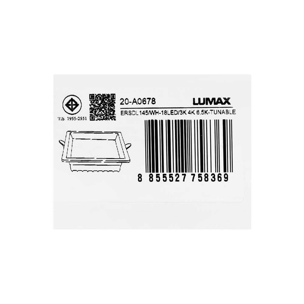 ดาวน์ไลท์ LED LUMAX 20-A0678 6.7 นิ้ว 18 วัตต์ DAYLIGHT/COOL WHITE/WARM WHITE สีขาว