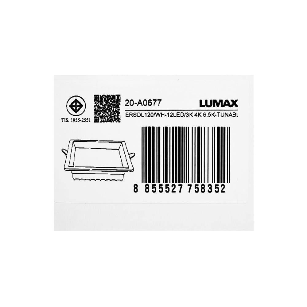 ดาวน์ไลท์ LED LUMAX 20-A0677 5.5 นิ้ว 12 วัตต์ DAYLIGHT/COOL WHITE/WARM WHITE สีขาว