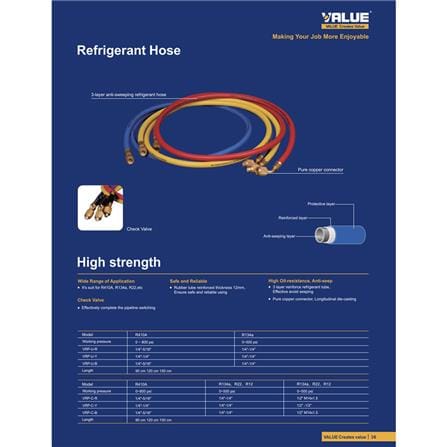 สายเกจ์น้ำยา R410A และ R32 VALUE VRP-UR410A-90 90 ซม._1