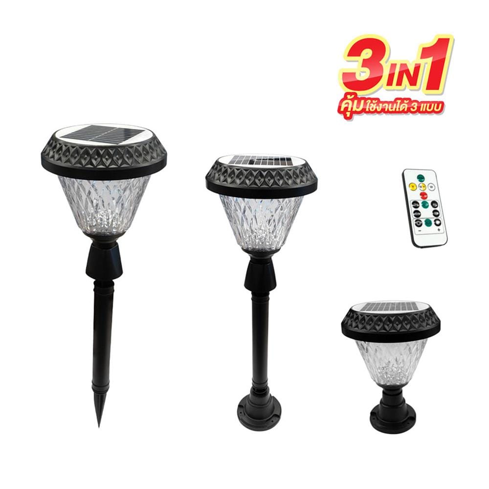 ไฟจัดสวน SOLAR BEC BALI-O 3 วัตต์ RGB สีดำ