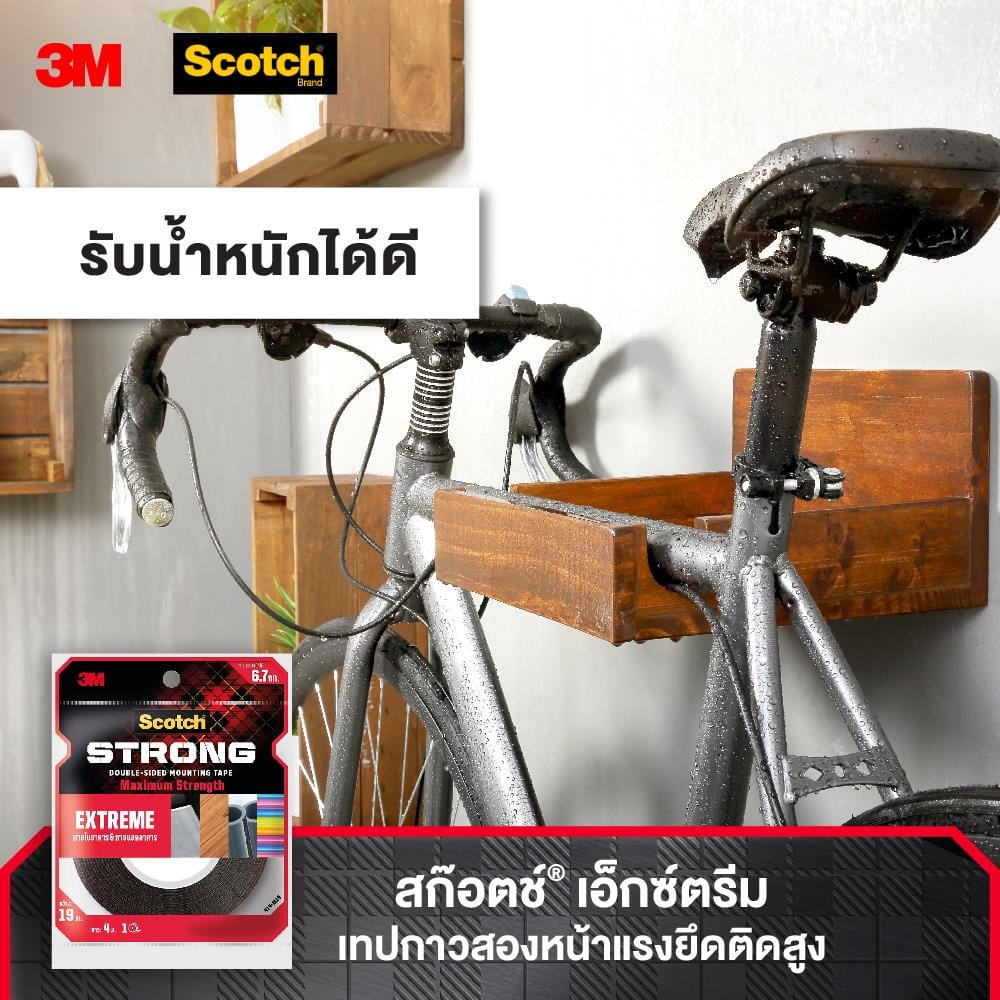 เทปกาว 2 หน้า ชนิดแรงยึดสูง 3M 19มม.x4ม.