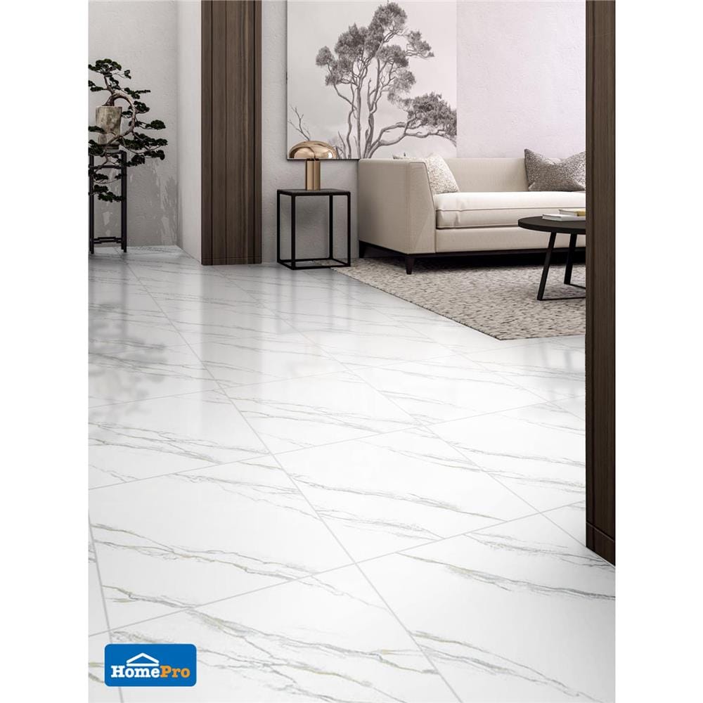 กระเบื้องพื้น 60x60 ซม. TARA ฮายอน ขาว A 1.44M2