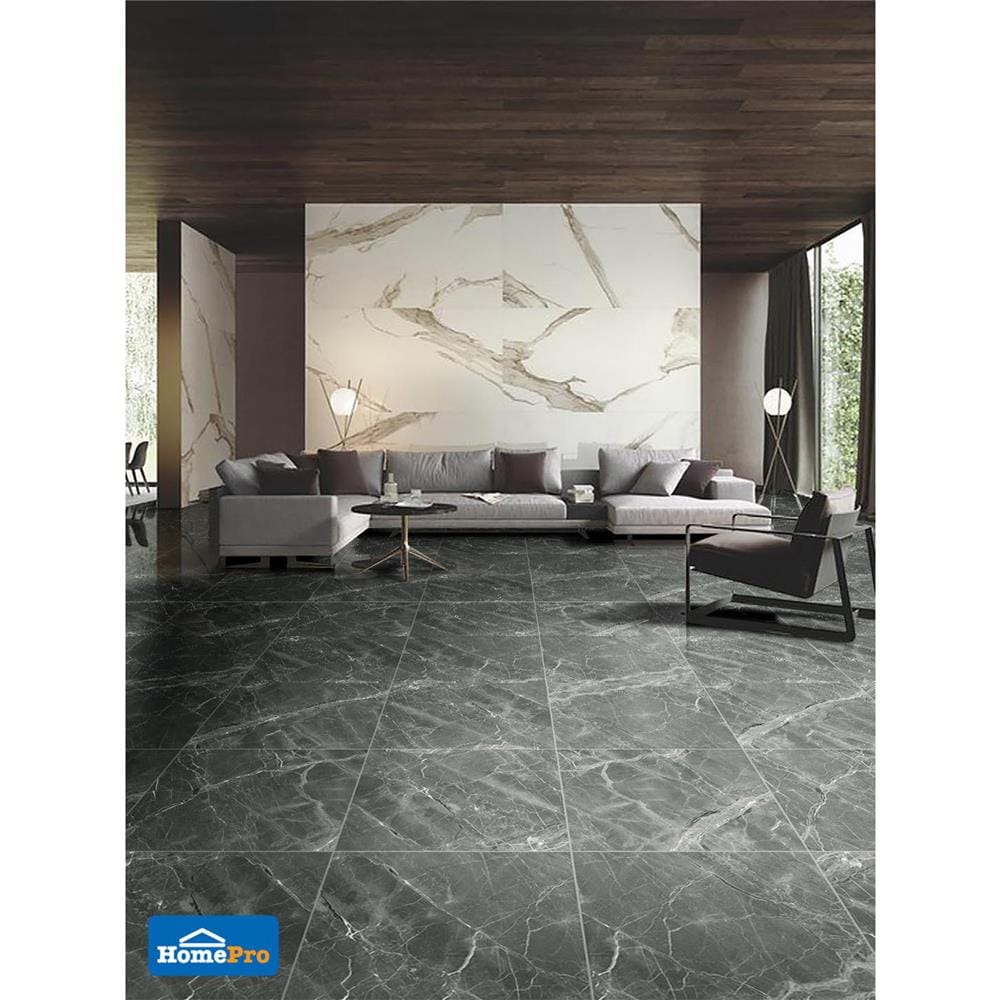 กระเบื้องพื้น 60x60 ซม. TARA มินจุน ดาร์กเกรย์ 1.44M2