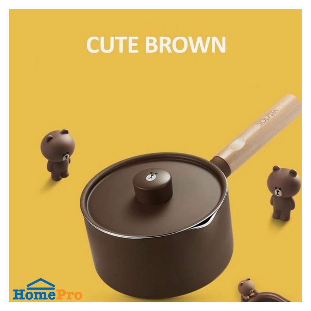 หม้อด้ามพร้อมฝา 16 ซม. JOYOUNG BROWN IH