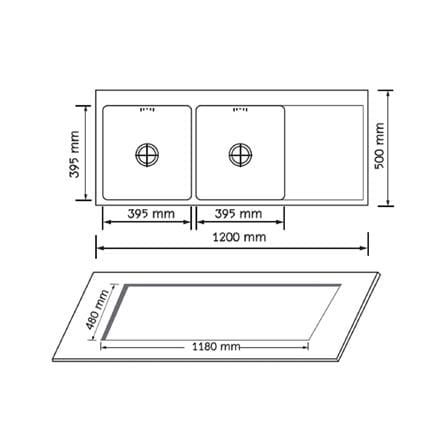 ซิงค์ฝัง 2 หลุม 1 ที่พัก AXIA TRITON 12050 สีเงิน_3