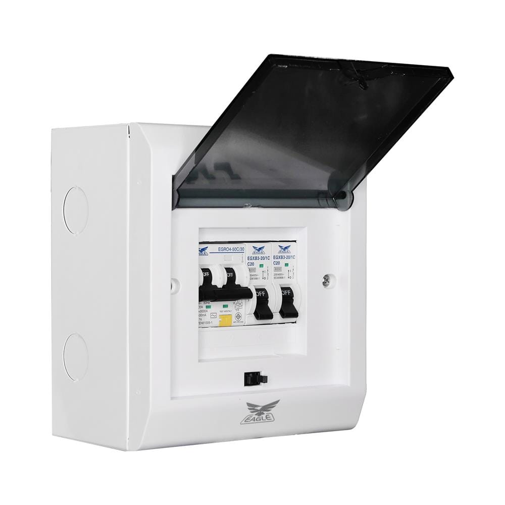 ชุดตู้คอนซูมเมอร์ยูนิต 2 ช่อง 50 แอมป์ พร้อมกันดูด RCBO EAGEL