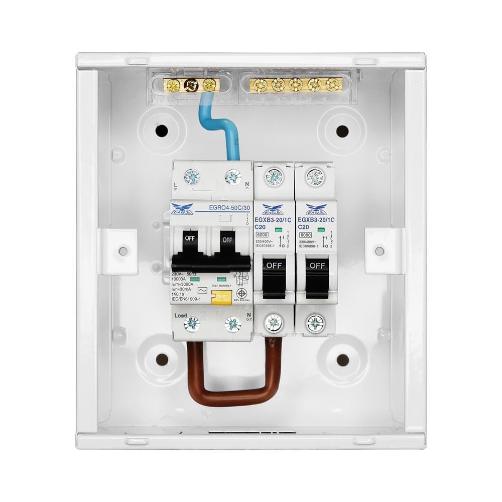 ชุดตู้คอนซูมเมอร์ยูนิต 2 ช่อง 50 แอมป์ พร้อมกันดูด RCBO EAGEL
