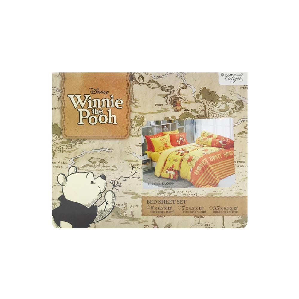 ชุดผ้าปูที่นอน 6 ฟุต 5 ชิ้น TULIP WINNIE THE POOH 60012-DLC090