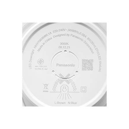 ดาวน์ไลท์ LED PANASONIC NNV70036WE1A 4 นิ้ว 9 วัตต์ WARM WHITE สีขาว_7