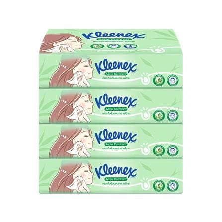 กระดาษเช็ดหน้า KLEENEX ACNE COMFORT 100 แผ่น (แพ็ก 4 ชิ้น)