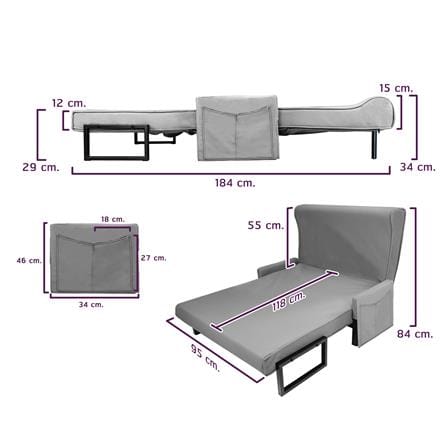 โซฟาเบด THAIBULL OLT507-100 สีเทา_10