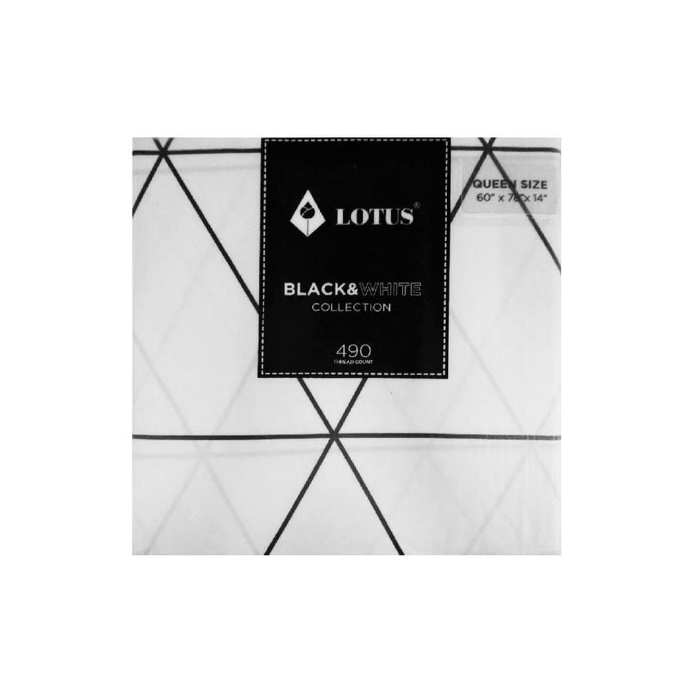 ชุดผ้าปูที่นอน 5 ฟุต 5 ชิ้น LOTUS BLACK&WHITE LI-BW 01W