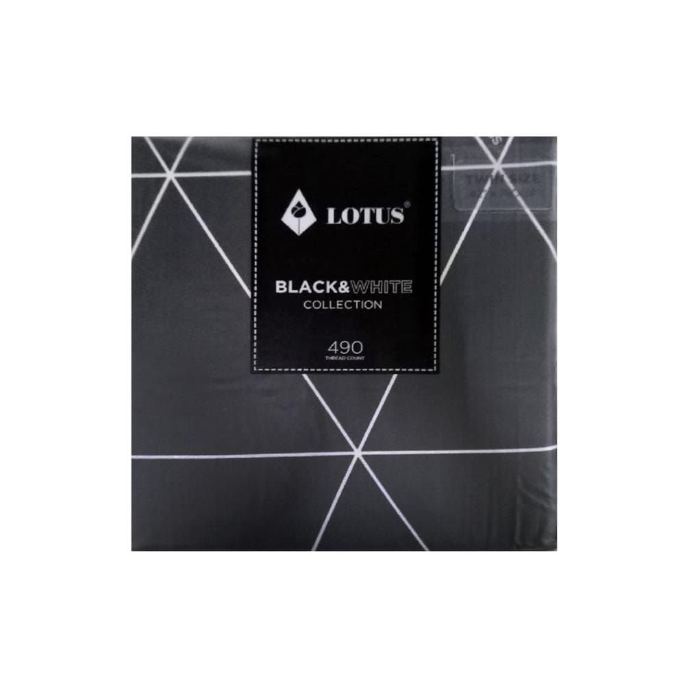 ชุดผ้าปูที่นอน 3.5 ฟุต 3 ชิ้น LOTUS BLACK&WHITE LI-BW 01B